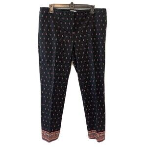 J. Jill Womens Plus Size 14 Multicolor Printed Premium Biostretch Straight Pants